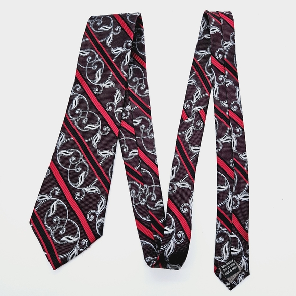 ENRO | 100% silk filigree & stripe neck tie - Picture 2 of 5